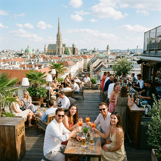 Wien Rooftop Bar mit Stephansdom